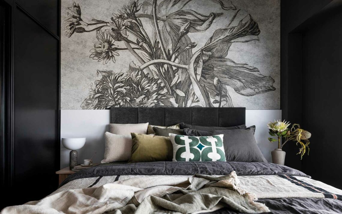 Schlafzimmer Tapete Hinterm Bett