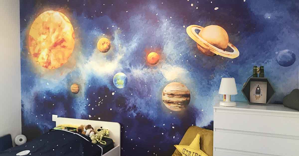 Astronomie-Tapete für Kinder