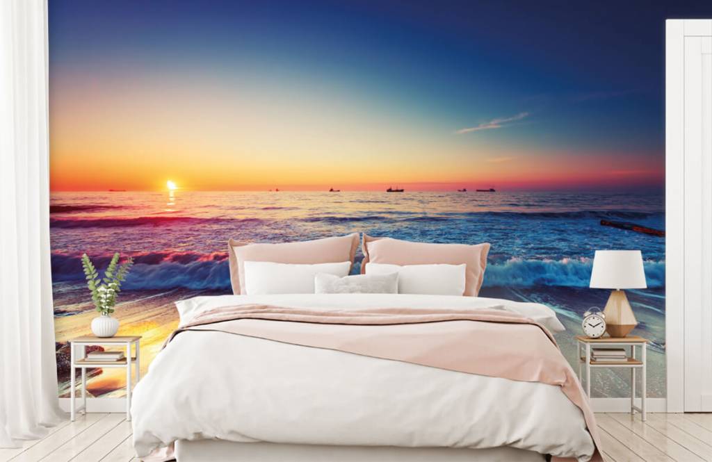Strand Tapete - Sonnenuntergang über dem Meer - Schlafzimmer 2