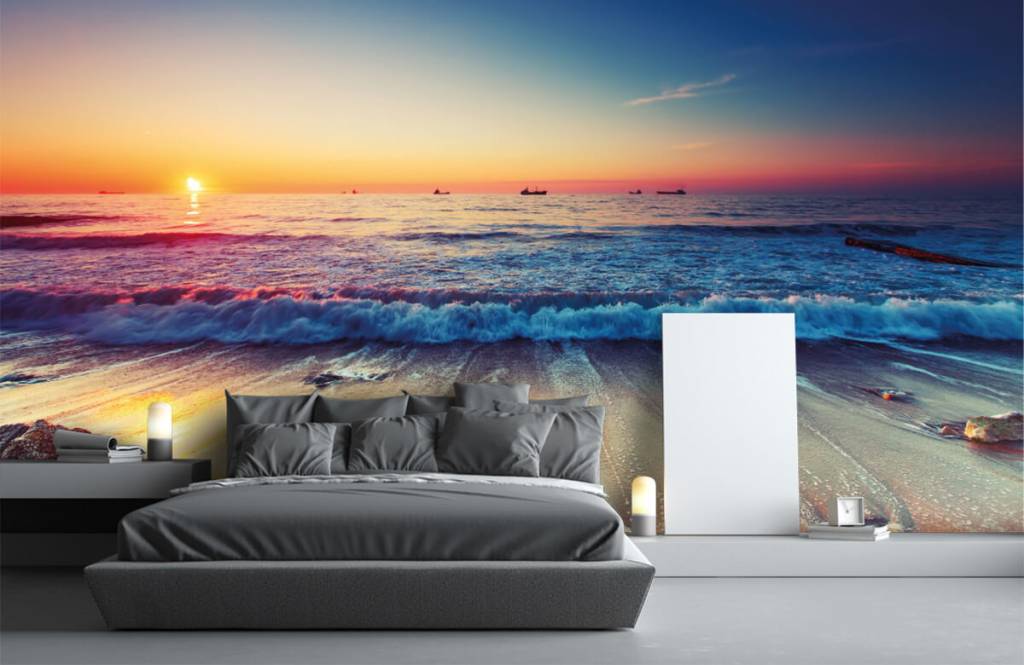Strand Tapete - Sonnenuntergang über dem Meer - Schlafzimmer 3