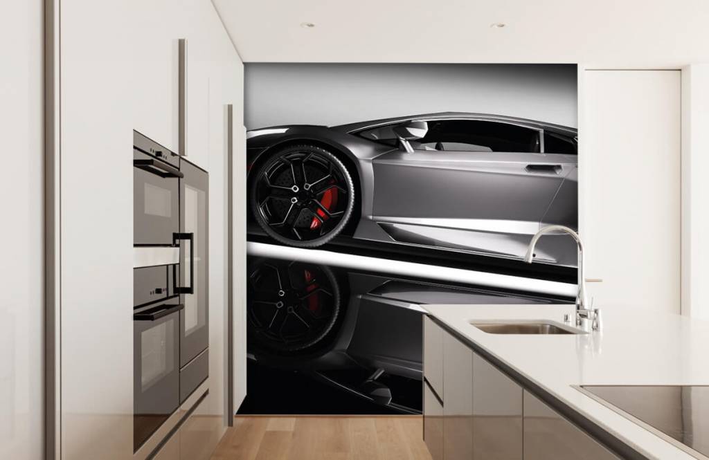 Verkehrsmittel Tapete - Grauer Lamborghini - Jugendzimmer  5