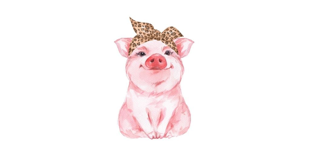 Lustiges kleines Schweinchen mit Halstuch