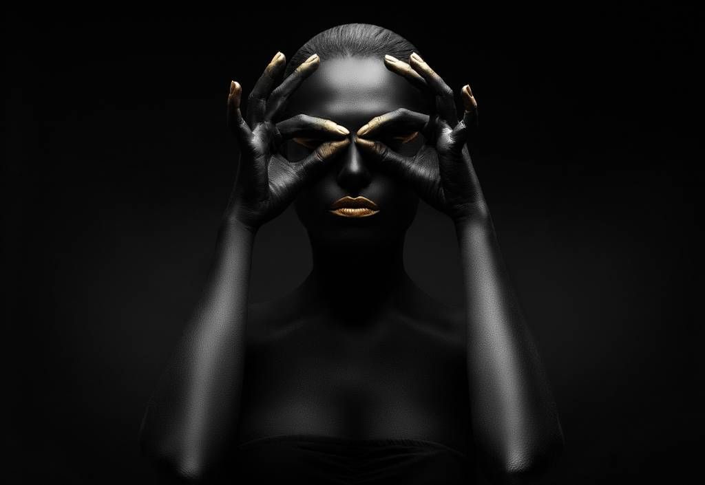 schwarz geschminkte Frau