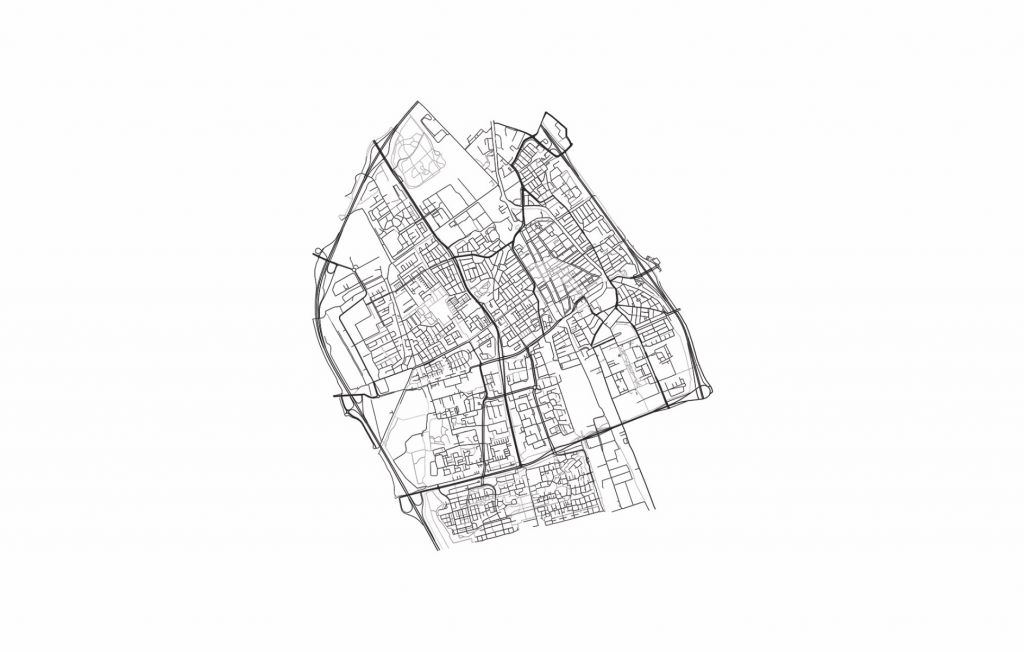 Karte von Delft, weiß 