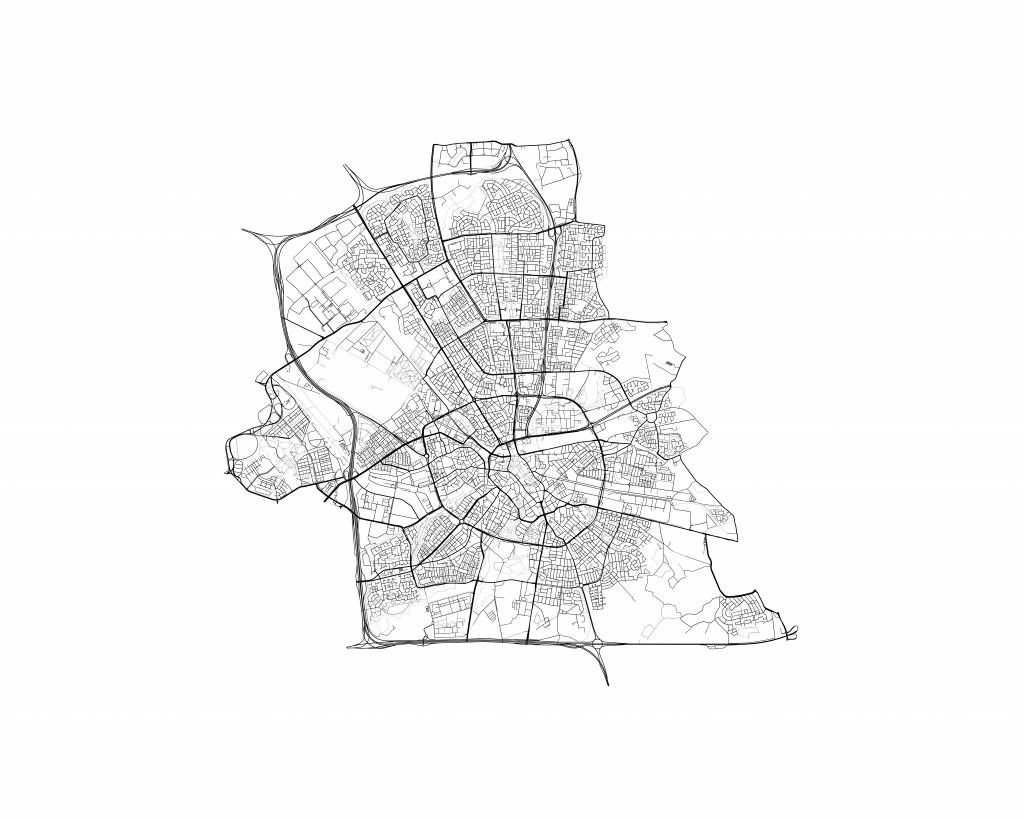 Karte von Eindhoven, weiß