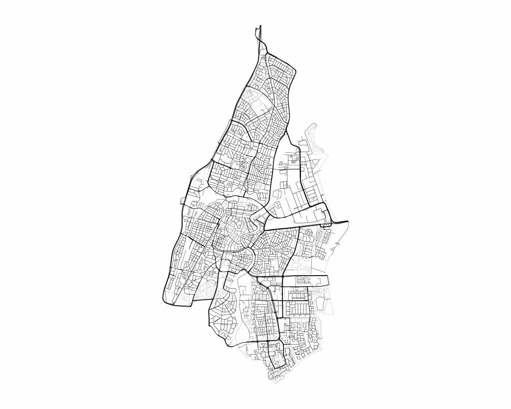 Karte von Haarlem, weiß