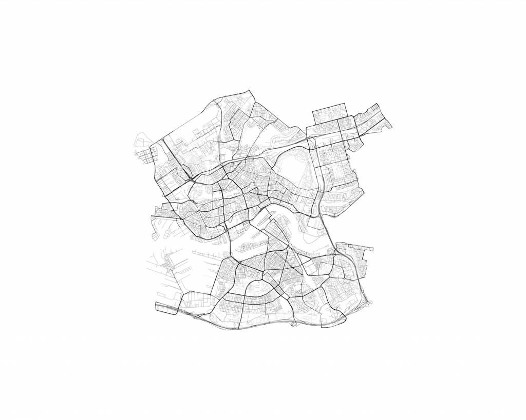 Karte von Rotterdam, weiß