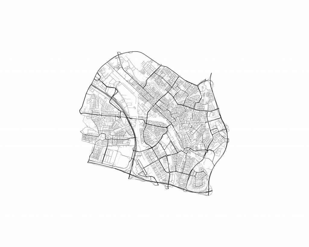 Karte von Utrecht, weiß