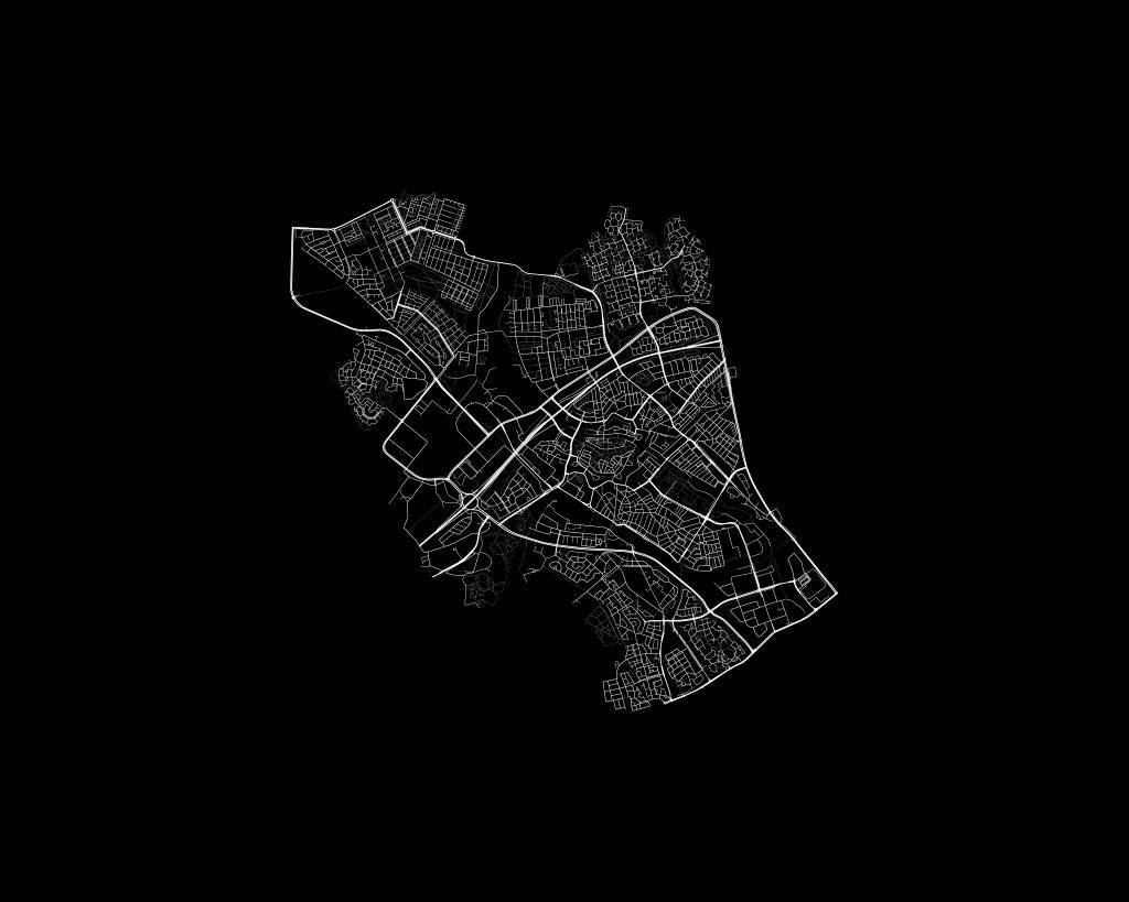 Karte von Zwolle, schwarz