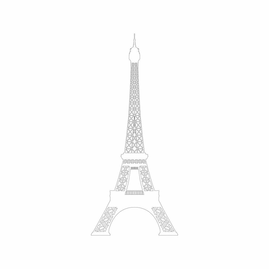 Portrait Eiffelturm, weiß