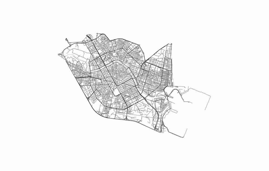 Karte von Valencia, weiß