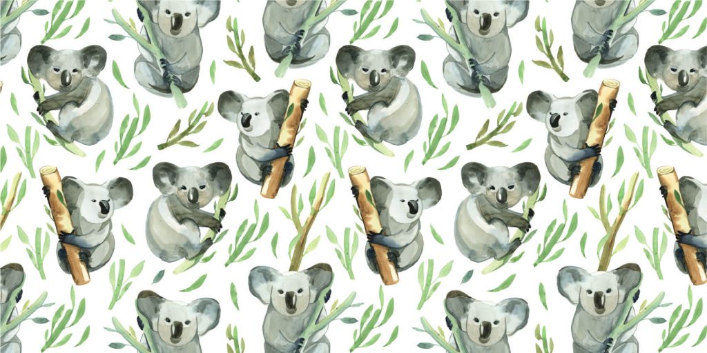Koalas auf Bambus