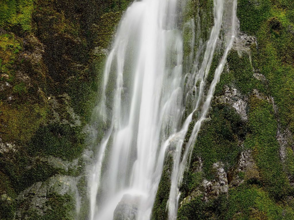 Wasserfall mit Moos 