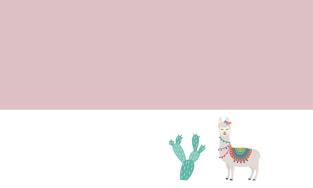Fröhliches Lama mit Kaktus