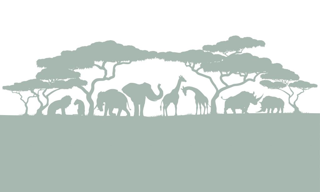 Silhouetten-Safari-Tiere, hellgrün