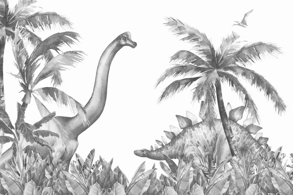 Dinosaurier in Schwarz-Weiß