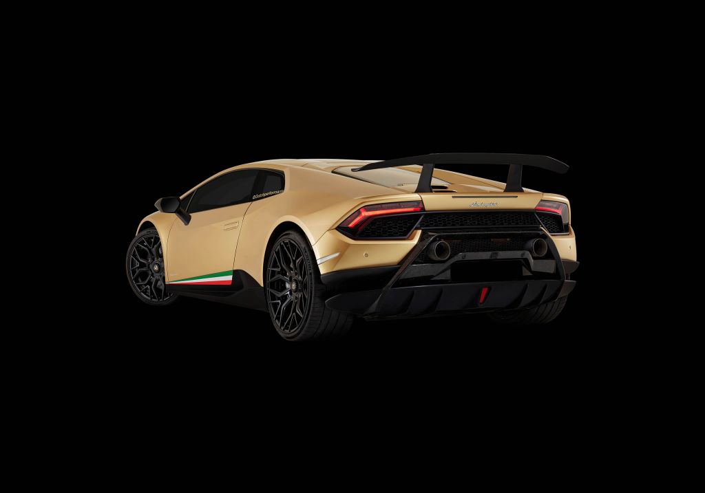 Lamborghini Huracán - Linke hintere Seite, schwarz
