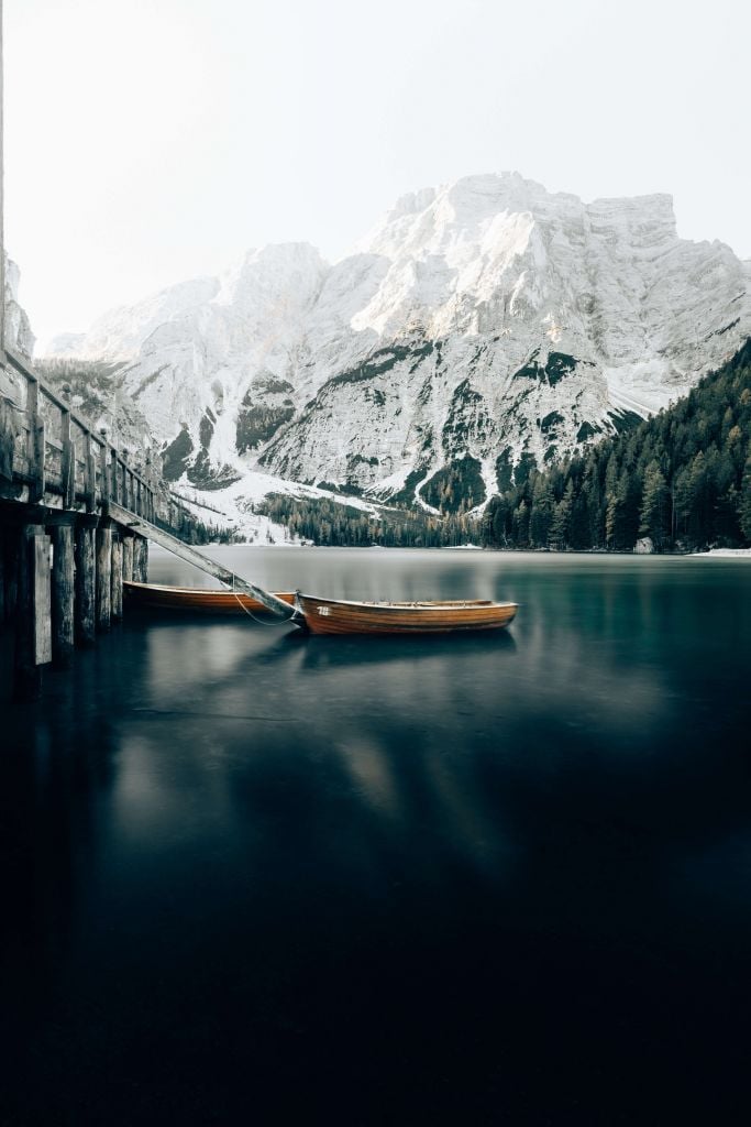 Ein gefrorener Lago di Braises