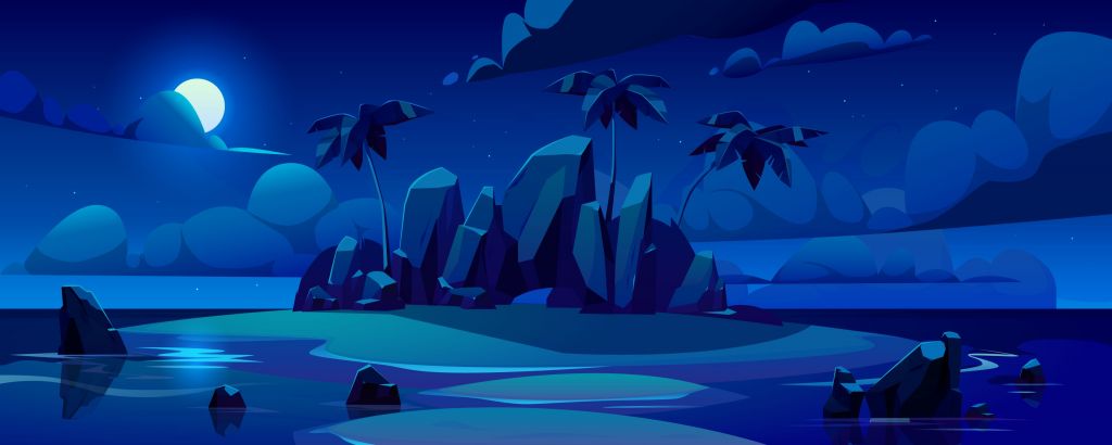 Insel bei Nacht