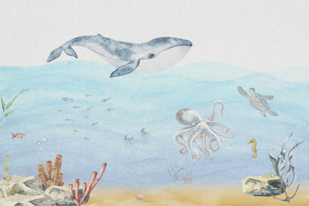 Unterwasserwelt mit einem Wal