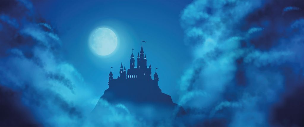 Schloss mit Mondlicht
