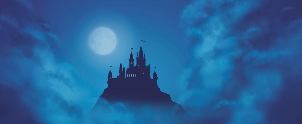 Schloss mit Mondlicht