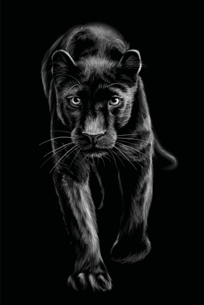 Panther auf der Flucht