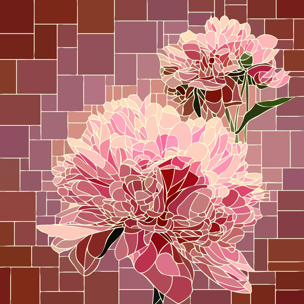 Rosa Blumen Mosaik
