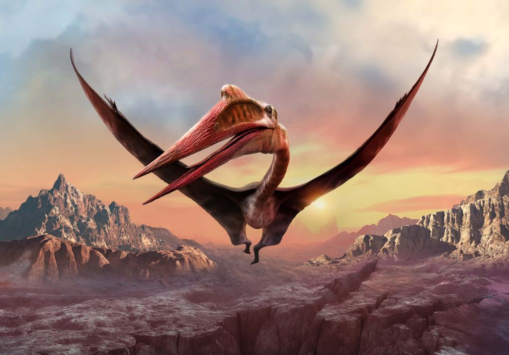 Quetzalcoatlus fliegt über Berge
