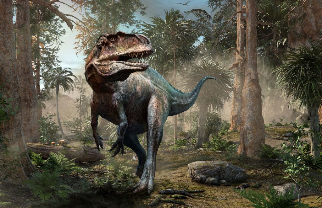Acrocanthosaurus in den Wäldern