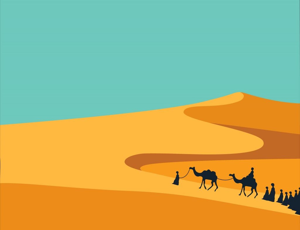 Menschen in der Wüste