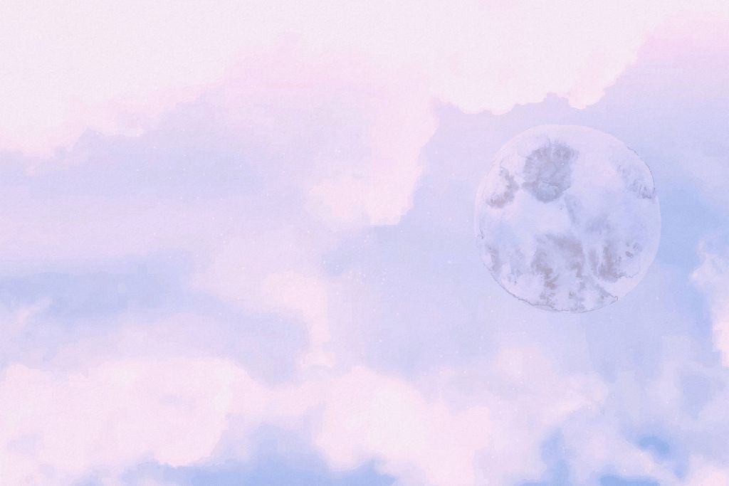 Mond und Wolken in rosa