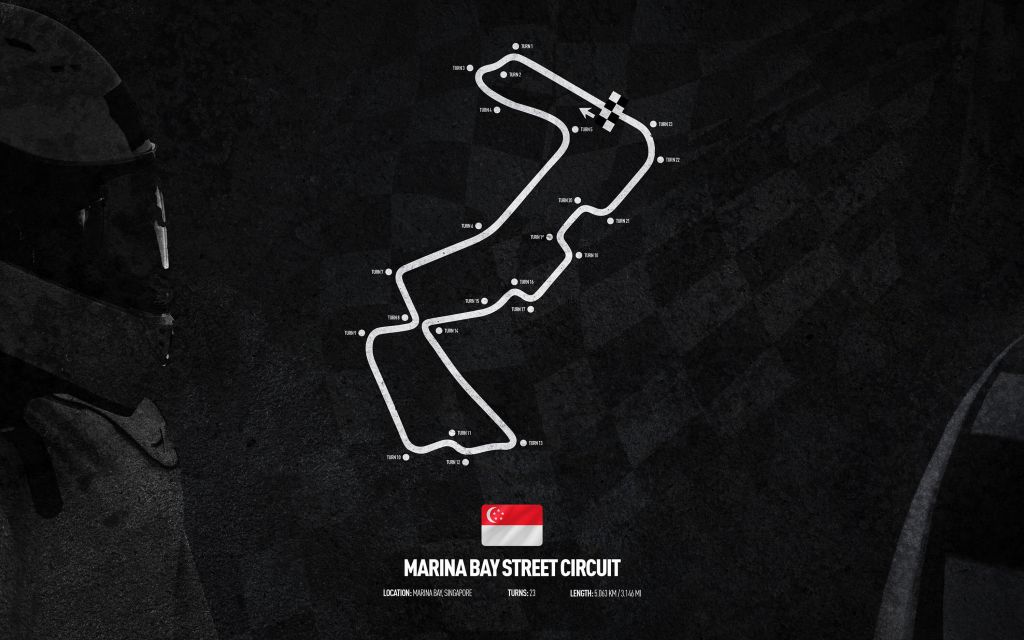 Formel 1 Strecke - Marina Bay Street Circuit - Singapur