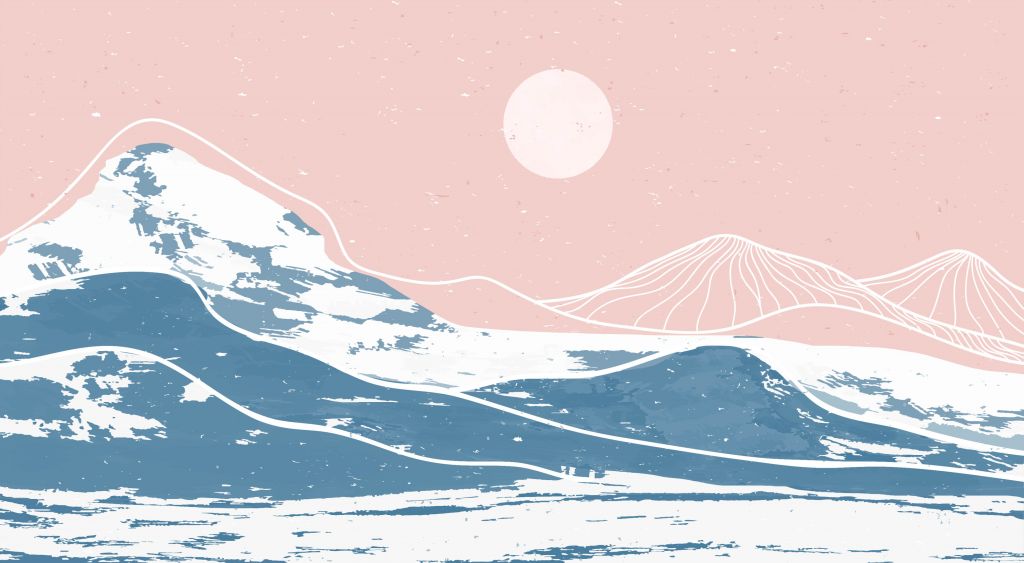 Winterliche Berge vor der Sonne