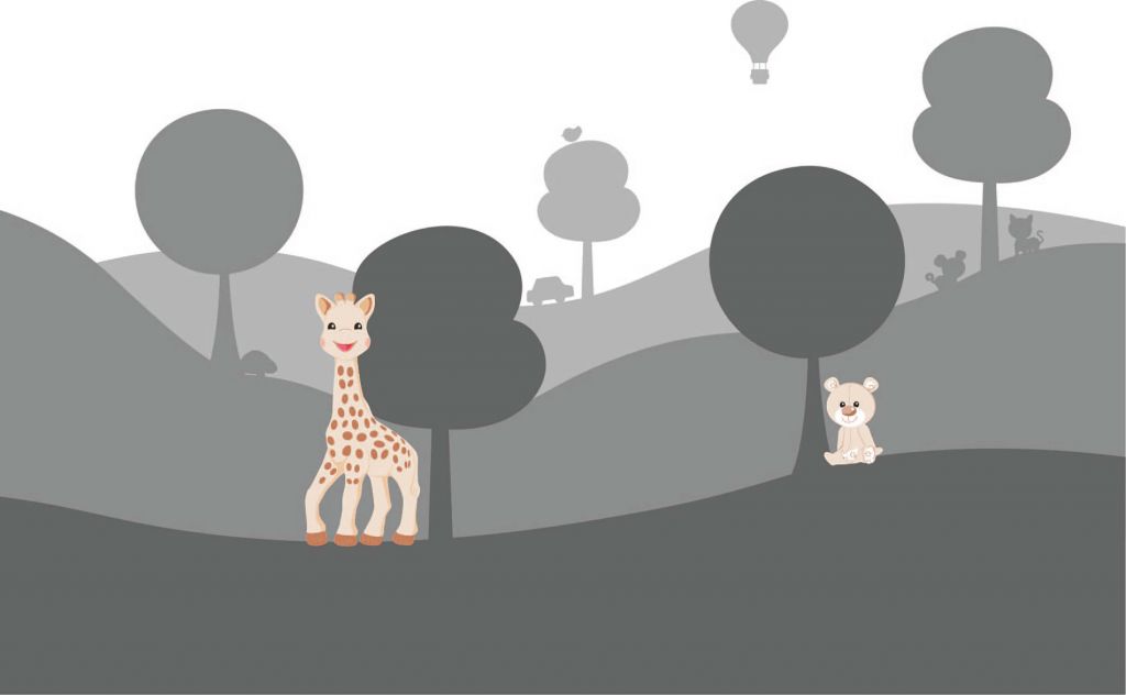 Sophie la girafe® in den Hügeln