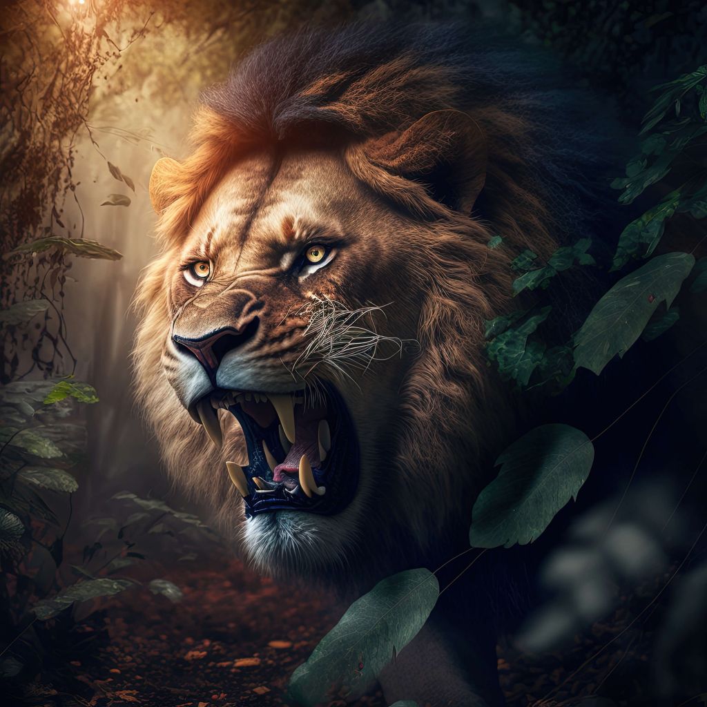 Löwe im Dschungel