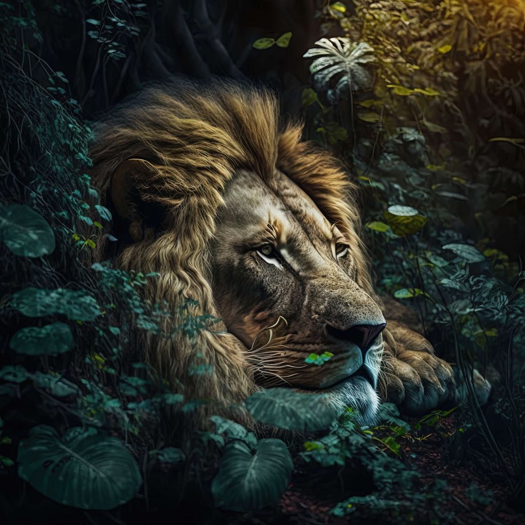 König Löwe im Dschungel