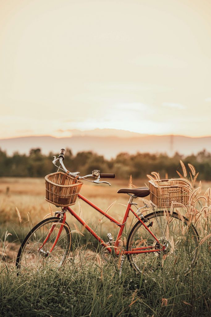 Oldtimer-Fahrrad im Sommer