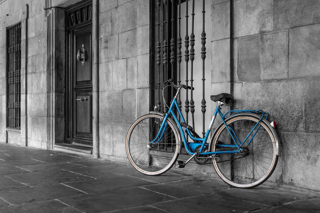 Altes blaues Fahrrad