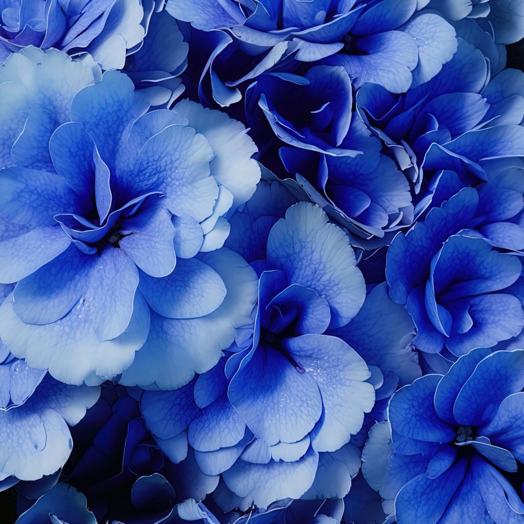Nahaufnahme von blauen Hortensien