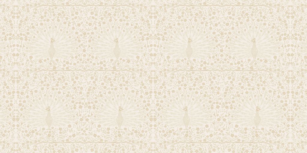 Klassisch elegantes Pfauenpracht-Muster - beige
