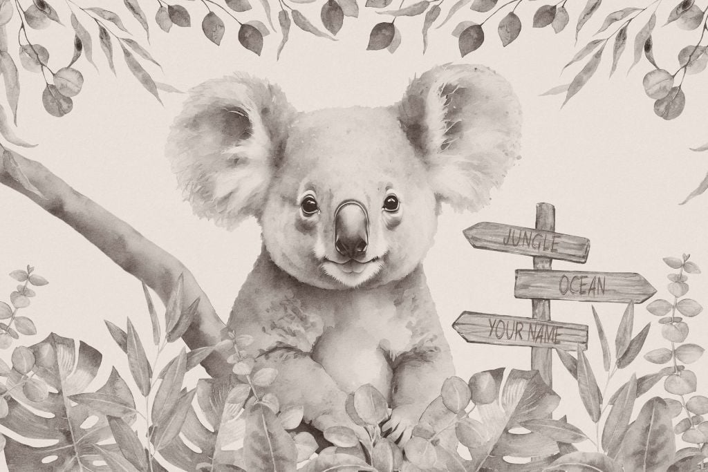 Baby Koala im Dschungel beige