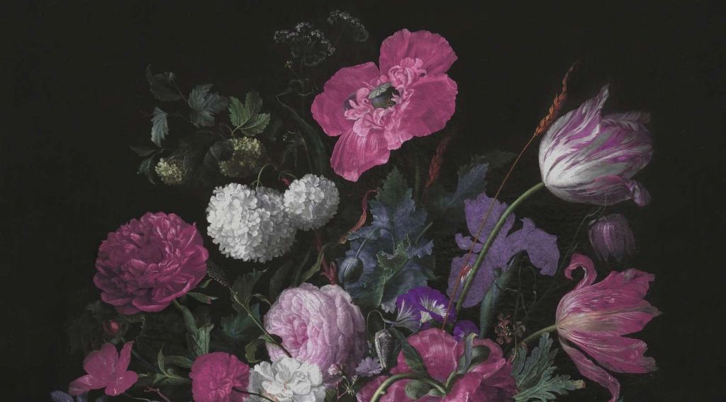 Barockblumen-Stillleben - stimmungsvolles Rosa