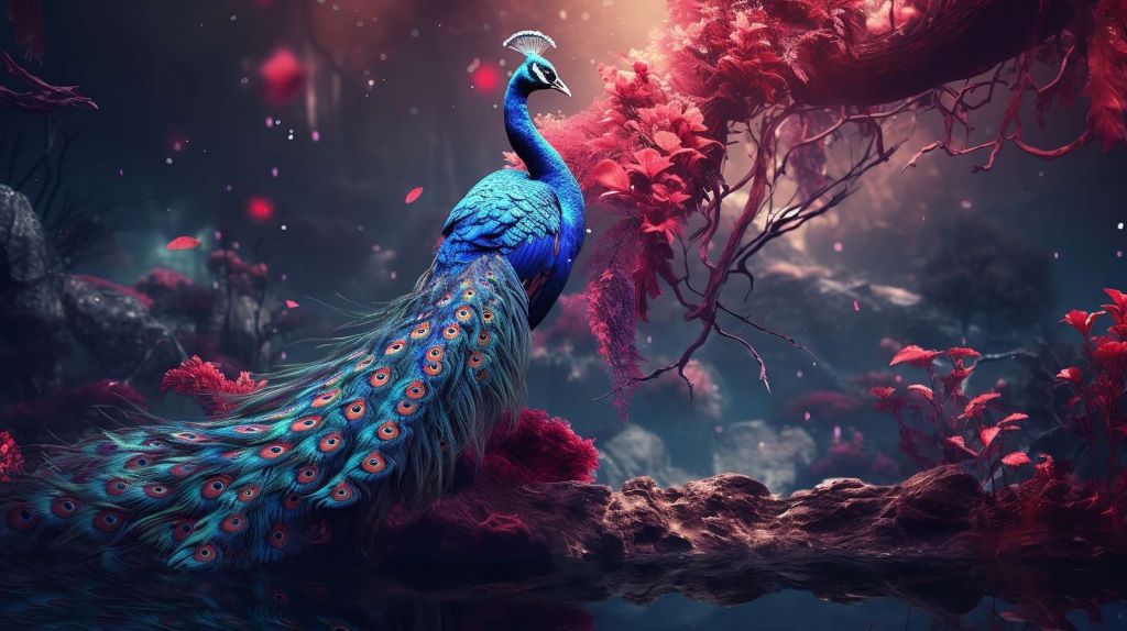Peacock Splendour in Purple Dream