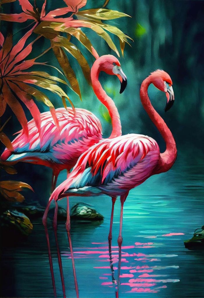 Samtrosa Flamingo Duo