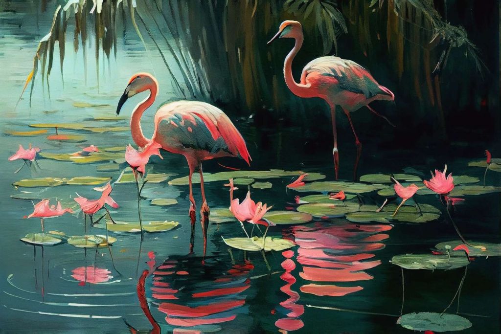 Seerosen Flamingo Oase