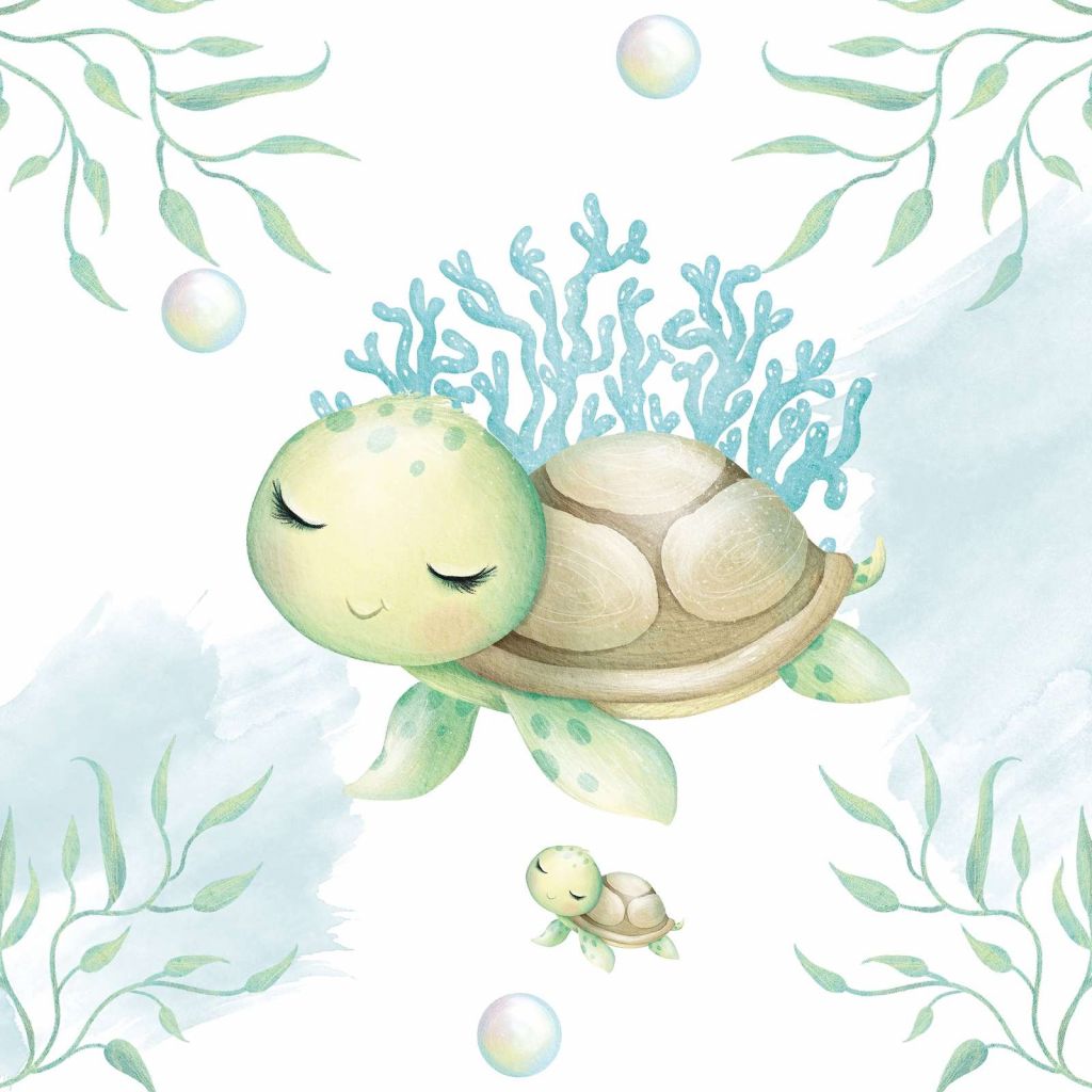 Schildkrötenmama und Jungtier