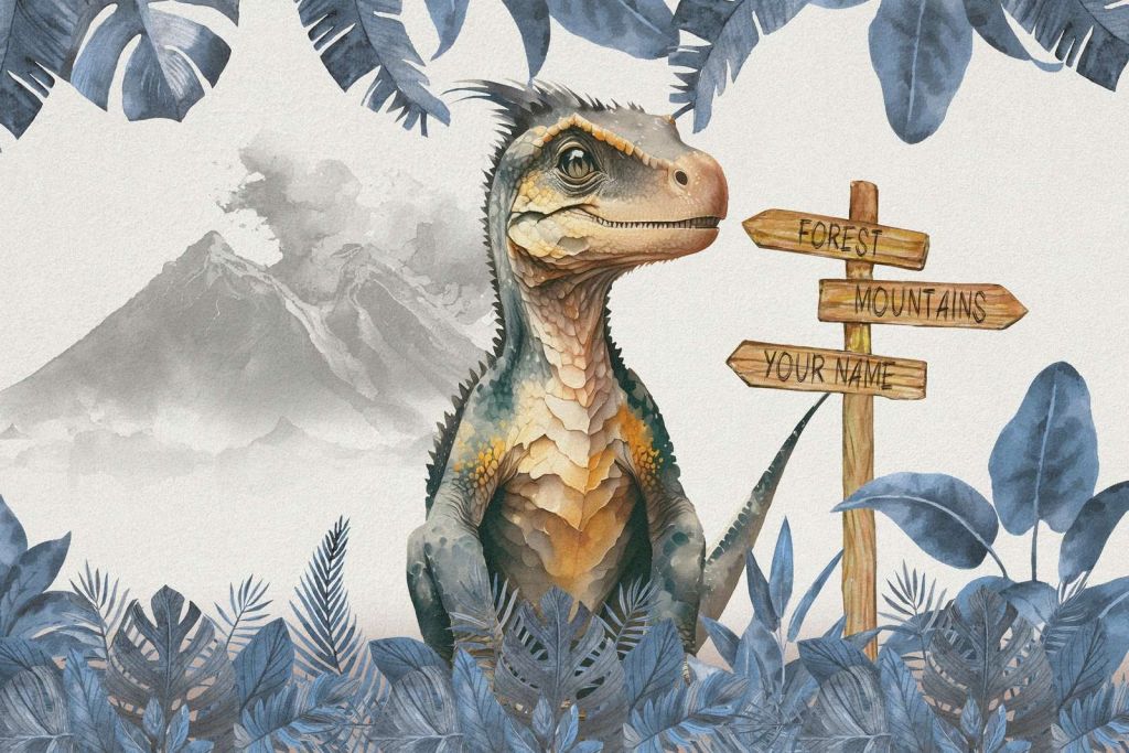 Baby-Velociraptor im blauen Dschungel