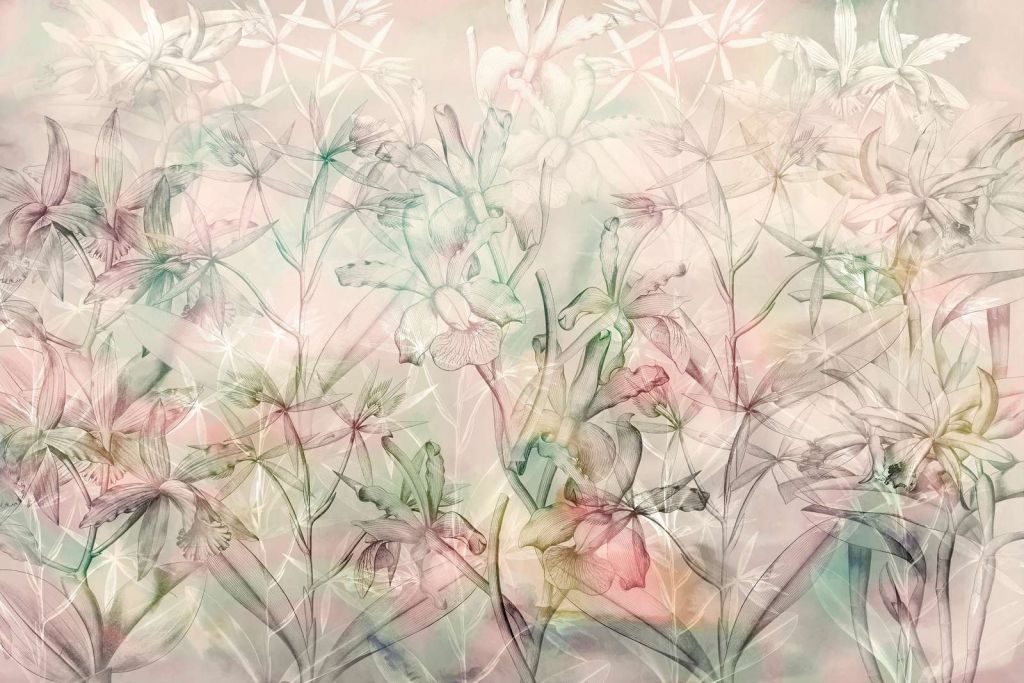 Orchideen-Mirage in sanften Pastelltönen