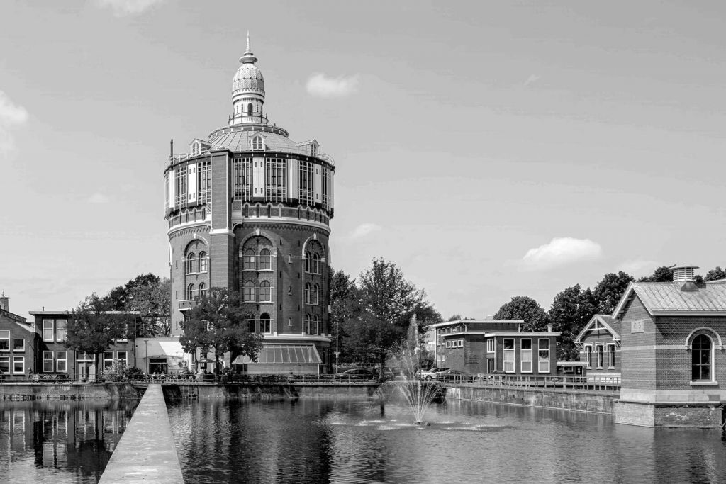 Zwart-Weiß Wasserturm Panorama